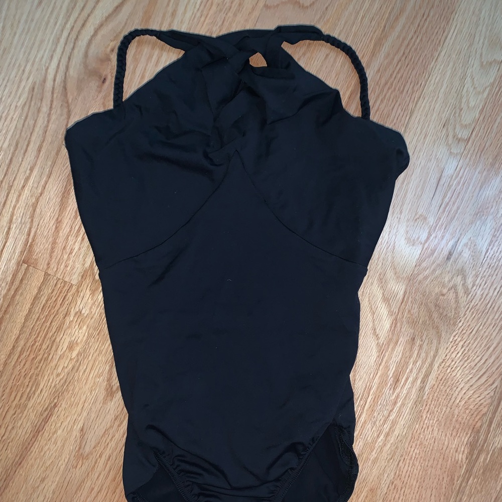 Mirella high-neck black leotard, size Small